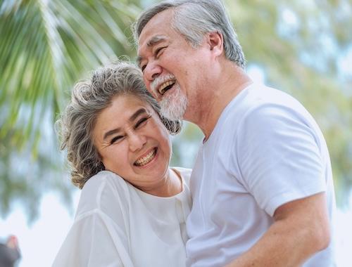 older couple smiling in Kauai