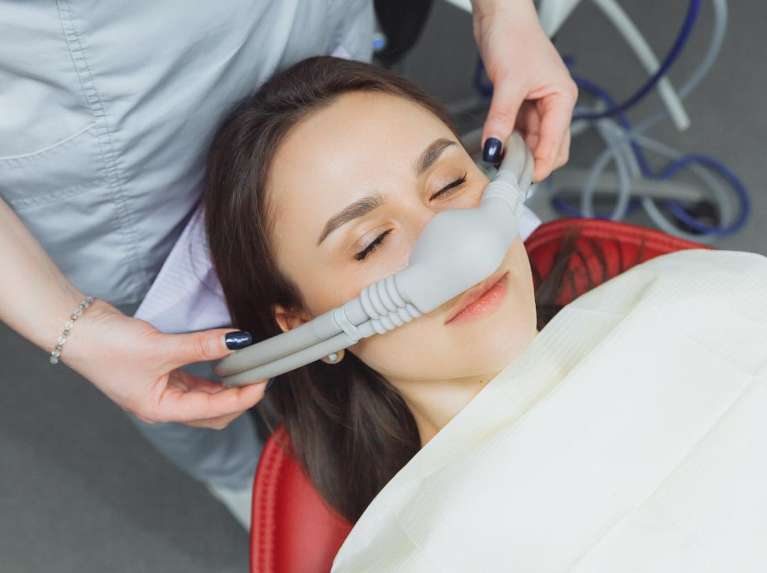 patient getting Nitrous Oxide or 